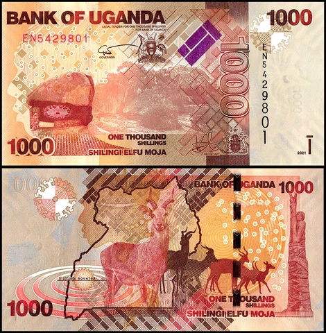Uganda 1,000 Shillings Banknote, 2021, P-49f, UNC  USA SELLER Cover