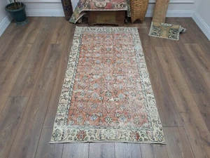 Roter Teppich, verwaschener Teppich, gedeckter Teppich, Wolle Orange Teppich, Boho Vorleger, 3,7 x 6,7 Fuß - Bild 1 von 10