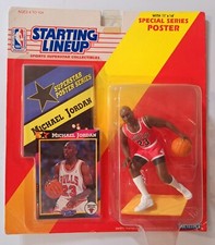 1992 Michael Jordan Starting Lineup Action Figure Basketball Card Poster Sealed