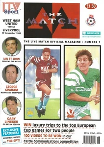 West Ham United V Liverpool ~ 17 de noviembre de 1991 ~ ITV SPORT EDITION - Imagen 1 de 1