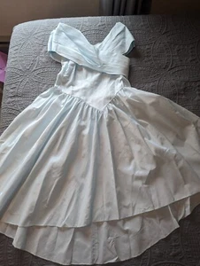 De colección Loralie Original Baile de graduación Dama de honor Hombro Descubierto Tafetán Azul Claro/Talla 16 - Imagen 1 de 9