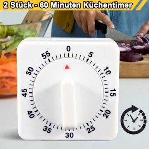 2x Mechanisch Küchentimer Eieruhr Kurzzeitmeßer Küchenuhr Timer Wecker Uhr 60min - Bild 1 von 12