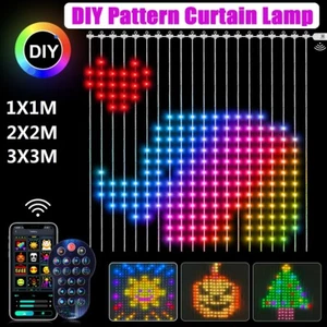 LED Curtain Fairy String Lights RGBIC Smart ws2812b App Programmable DIY Hanging - Picture 1 of 15