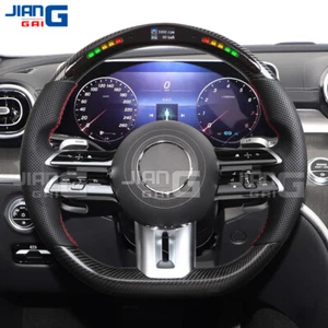 Carbon Fiber LED Steering Wheel for Mercedes-Benz AMG G63 GLE E63s CLA C43 2021+ - Picture 1 of 9