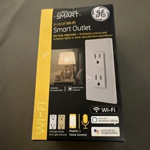 GE Wi-Fi Smart Switch Bianco 15 Ampere Duplex Smart Presa Residenziale/Commerciale - Foto 1 di 6
