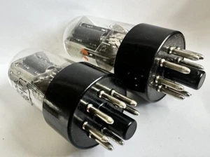 Matched Pair RCA NOS 6SL7 GT Black Plates Bottom D Getters - Picture 1 of 21