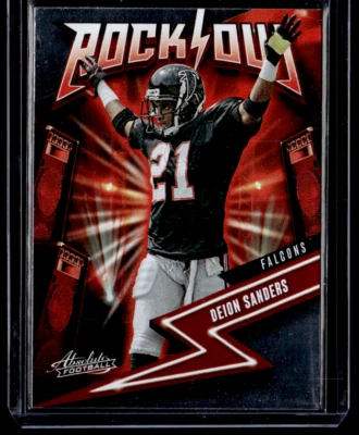 Deion Sanders 2023 Panini Absolute Football NFL Rock Out Insert #5 Falcons - Image 1 of 2