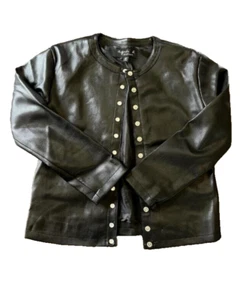Agnes b. Synthetic Leather Jacket Black Girls Kids Size 8age Casual - Picture 1 of 6