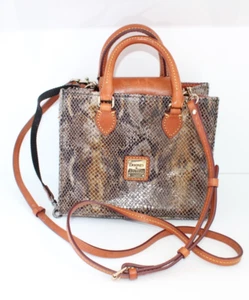 Dooney Bourke Janine Python Snake Print Leather Mini Tote Satchel Crossbody Bag - Picture 1 of 13