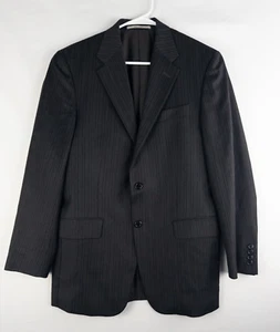 Hickey Freeman Blazer Herren 40 L schwarz gestreift 100% Kammgarn Wolle Anzugjacke 2 - Bild 1 von 10