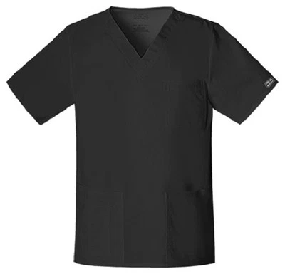 Cherokee Workwear Scrub Short Sleeve Top 4725 BLKW Black Free Shipping - Image 1 of 2