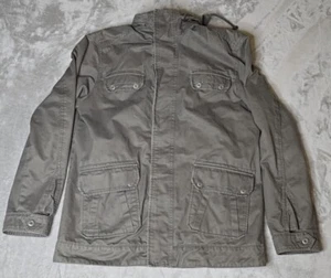 Old Navy Cargo Utility Jacket Mens Military Army Gorpcore Stowaway Hood Large - Picture 1 of 23