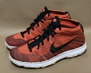Nike Flyknit Chukka Golf Mid Top Crimson Men's Shoes Size 13 Used  819009-800 - Picture 1 of 9