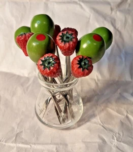 VTG. Mid Century Modern  Cocktail Hors d’ouevres picks.olive/ Strawberry. - Picture 1 of 5