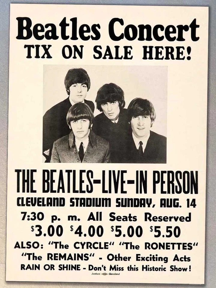 The Beatles - Cleveland Stadium 1964 - A3 size poster print - Image 1 of 1