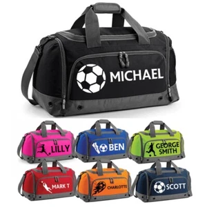 Personalised Football Holdall  Kids School Boys Girls PE Sports Gym Shoe Kit Bag - Picture 1 of 12