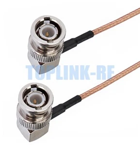 BNC Male Right Angle to BNC Male Plug Right Angle RF Connector Coax Cable RG316 - Imagen 1 de 5