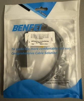 NEW BENFEI Cable, Display Port to HDMI, B_278Black - Image 1 of 3