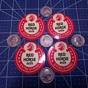 4pcs "RED HORSE BEER" Pegatinas coleccionables - Imagen 1 de 2