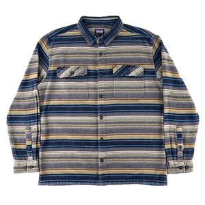 Camisa Patagonia Para Hombres Grande Fiordo Franela Peso Medio Manga Larga Abotonada Rayas - Imagen 1 de 10
