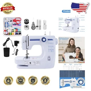 Mini Electric Sewing Machine for Beginners - 12 Built-In Stitches & Foot Pedal - Picture 1 of 11