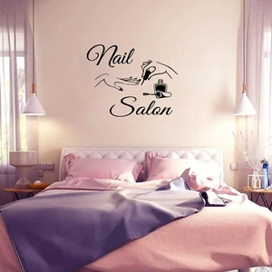 Nail Salon Wall Sticker Removeable Quote Vinyl Wall Art Decals Nail02 - Picture 1 of 6