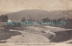 Waynesboro Virginia VA - SOUTH RIVER BRIDGE & MOUNTAINS - Postal - Imagen 1 de 2