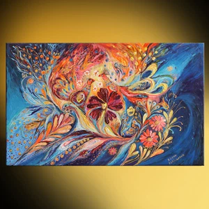 The Flowers of Sea mixed technique Jewish expressionist art Elena Kotliarker - Picture 1 of 8
