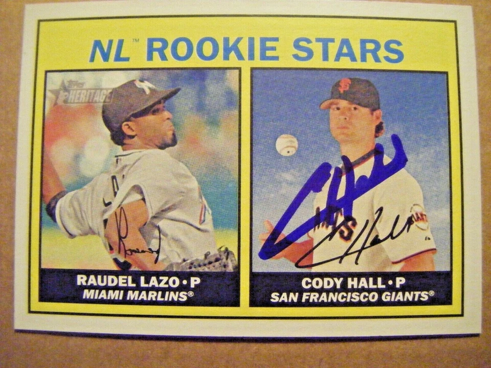 CODY HALL signed GIANTS 2016 Topps Heritage baseball card AUTO SOUTHERN A&M #185 - Image 1 of 1