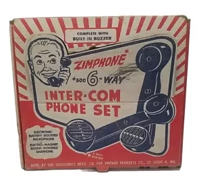 Zimphone Modell 600 6-Wege Gegensprechanlage Telefon Set 1953 mit Box UNGETESTET - Bild 1 von 20