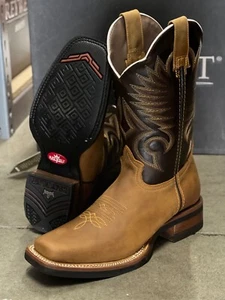 MEN'S RODEO COWBOY BOOTS GENUINE LEATHER MANGO COLOR CUERO BOTAS WESTERN RANCH - Picture 1 of 4