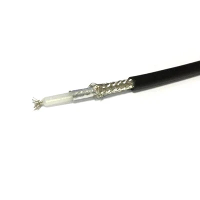 1meter RG58 RF Coaxial Cable 1M 100cm long black color 50 Ohm 4.95mm jacket PVC - Image 1 of 4