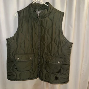 Natural Reflection XXL Quilted Zip Front Vest Olive Green Womens U1 - Picture 1 of 5