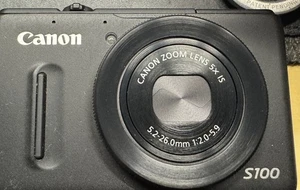 USED Canon PowerShot S100 12.1 MP CMOS Black - Picture 1 of 6