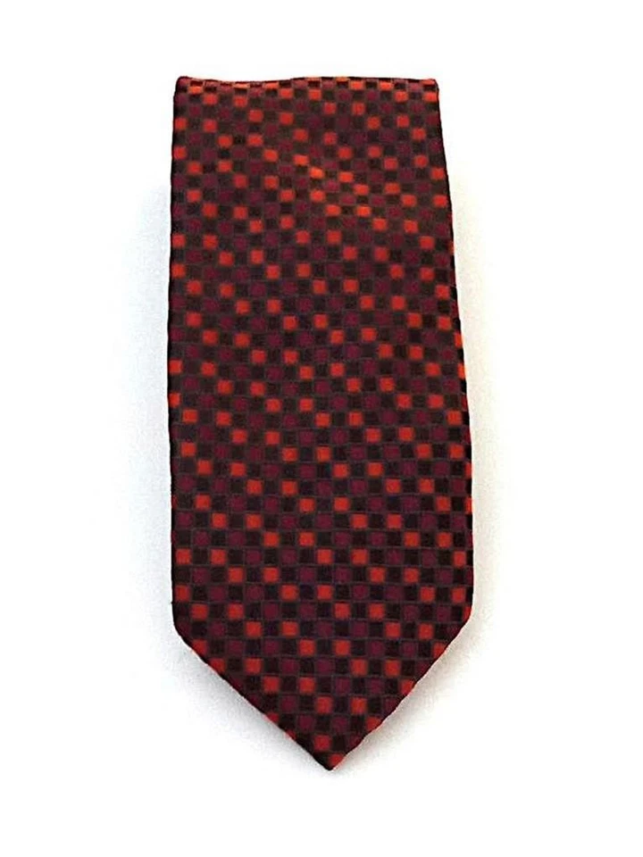 Gravata Clericci Classic xadrez vermelho/preto 100% poliéster #017...NOVA - Imagem 1 de 1