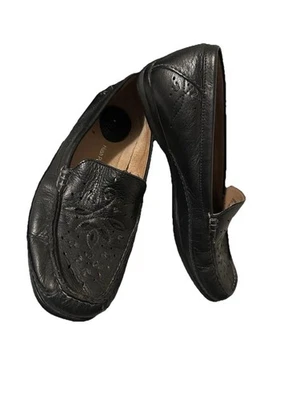 Hush Puppies Women's 9M FLEX Black Leather Slip On Loafer/moccasin Shoes - Image 1 of 4