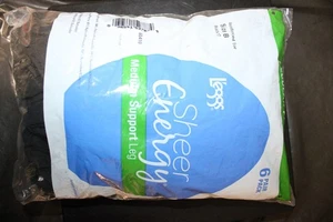 L'eggs Sheer Energy Medium Support Leg transparente Strumpfhosen 6er Pack Gr. B schwarz - Bild 1 von 2