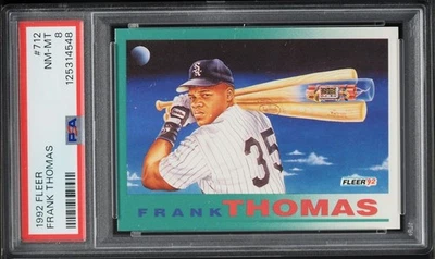 Fleer Frank Thomas SP 1992 bomba de tiempo Chicago White Sox Salón de la fama #712 PSA 8 casi nuevo-como nuevo Foto 1 de 2