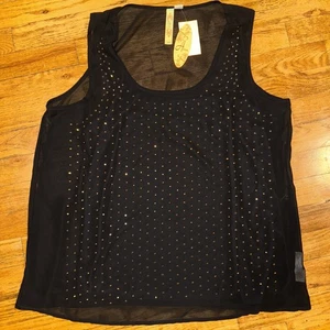 Neu mit Etikett - Damen Nieten Glitzer Trägertop in Schwarz Gr. XL von Adiva - Bild 1 von 4