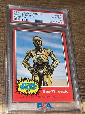 SEE-THREEPIO 1977 STAR WARS U.K. SERIES A #55A SERIES A PSA GRADED VG-EX 4 POP 1 - Image 1 of 2