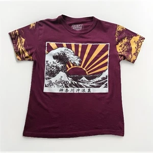 Fresh Laundry Tokyo Surf Club T Shirt Youth L Maroon S/S Boys Graphic Tee - Picture 1 of 6