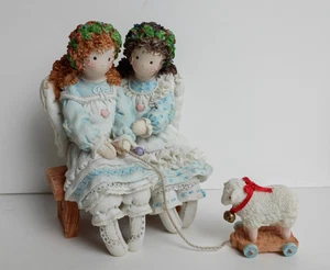 Vtg "Our Hearts are One Christmas Friends Figurine Priscilla Hillman 1996 Enesco - Picture 1 of 13