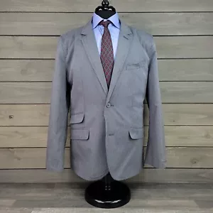 Vintage Structure Blazer Mens XL 46R Gray Striped Sport Coat Cotton Casual - Picture 1 of 16