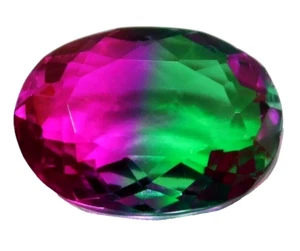 Large Tourmaline 94.5 Ct. Oval Cut Bi-Color Loose Gemstone Gift 4 Pendant & Ring - Picture 1 of 6