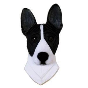 Basenji Kopf Plakette Figur schwarz/weiß - Bild 1 von 1