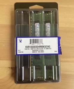 24GB Kingston KVR 24GB KVR1333D3D4R9SK3/24G ECC Server RAM PC3-10600 - 2x8GB KIT - Picture 1 of 2