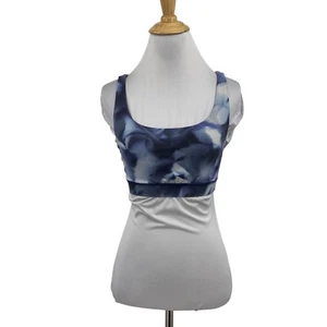 Lululemon Sports Bra Womens 4 Blue Multi Energy Stretch Strappy Back Unpadded - Picture 1 of 8