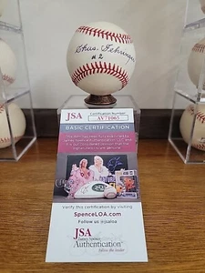 Chas Gehringer  Rare #2 Inscription   Autographed  OAL Baseball  JSA COA W/ Cube - Picture 1 of 14