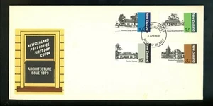 Postal History New Zealand FDC #681-684 Architecture buildings 1979 - Picture 1 of 2