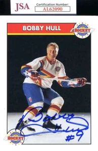 Bobby Hull JSA Coa Signed 1993-1994 Zellers Hockey Masters Autograph - Picture 1 of 1
